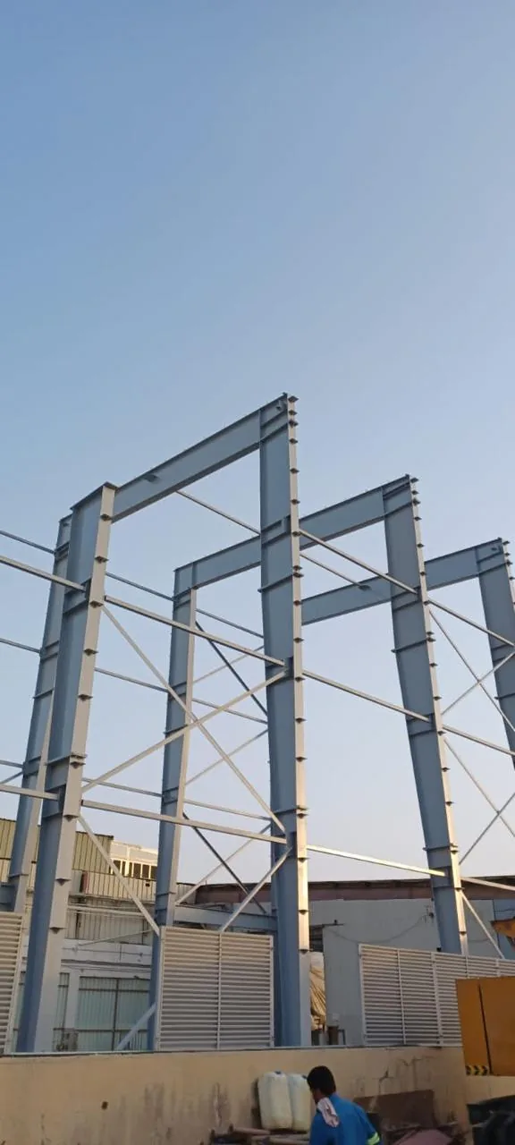 Structural steel framework.